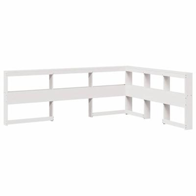 Bed met boekenkast zonder matras grenenhout wit 150x200 cm - thumbnail