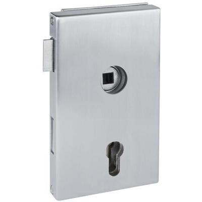 Glazen deur-slotkast 6053 MOLINA, PZ-geboord, DIN rechts, afwerking 60 (mat roestvrij staal), nr. 11174