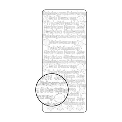 Vaessen Creative • sticker 10x23cm 10pcs goud diverse duitse teksten