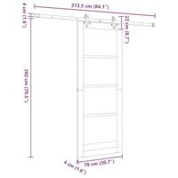 Schuifdeur Bruin 78 x 202 cm Hout en metaal - thumbnail