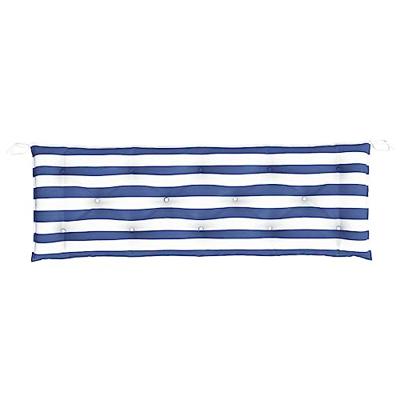 VidaXL Tuinbankkussen 150x50x7cm stof gestreept wit en blauw