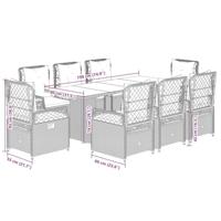 9-delige Tuinset met kussens poly rattan beige - thumbnail