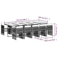 11-delige Tuinset met kussens poly rattan zwart - thumbnail