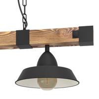 Eglo Landelijke eetkamerlampOldbury 2-lichts houtbruin met zwart - 44085 - thumbnail