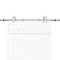 VidaXL Schuifdeur onderdelenset 183 cm roestvrij staal zilverkleurig - thumbnail