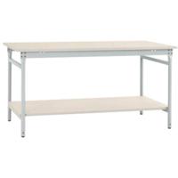 Manuflex BB5207.7035 Compleet bijzettafel basis stationair met kunststof plaat + legplank, bxdxh: 750 x 500 x 780 mm Grijs-wit (RAL 7035) - thumbnail