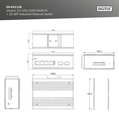 Digitus DN-651138 Industrial Ethernet Switch 16 + 2 poorten 10 / 100 / 1000 MBit/s