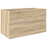 3-delige Badkamermeubelset bewerkt hout sonoma eikenkleurig - thumbnail