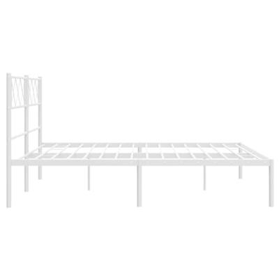 Bedframe met hoofdbord metaal wit 140x190 cm - thumbnail
