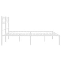 Bedframe met hoofdbord metaal wit 140x190 cm - thumbnail