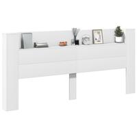 Hoofdbordkast met LED-verlichting 220x16,5x103,5 cm wit - thumbnail