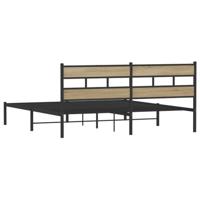Bedframe zonder matras metaal sonoma eikenkleurig 180x200 cm - thumbnail