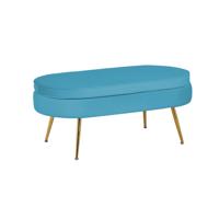 Poef Chanelle Blauw 99 cm - thumbnail