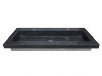 Wiesbaden Raw wastafel enkel met 2 kraangaten 120x46x5 cm hardsteen gezoet - thumbnail