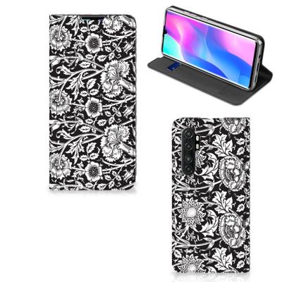 Xiaomi Mi Note 10 Lite Smart Cover Black Flowers Xiaomi Mi Note 10 Lite Smart Cover Black Flowers