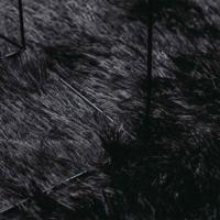 Hoogpolig vloerkleed NAVARRA 200x200 cm polyester zwart - thumbnail