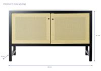 Dressoir DKD Home Decor Zwart Spar Natuurlijk Rotan (120 x 38 x 76 cm) - thumbnail