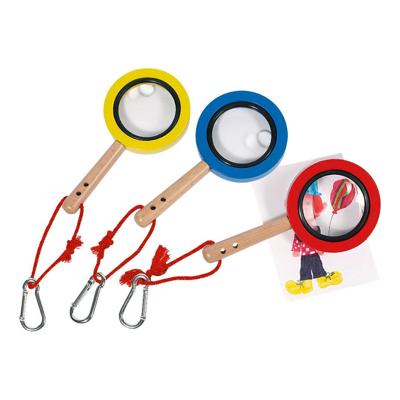 Goki houten vergrootglas met karabijnhaak, Goki houten vergrootglas met karabijnhaak,
