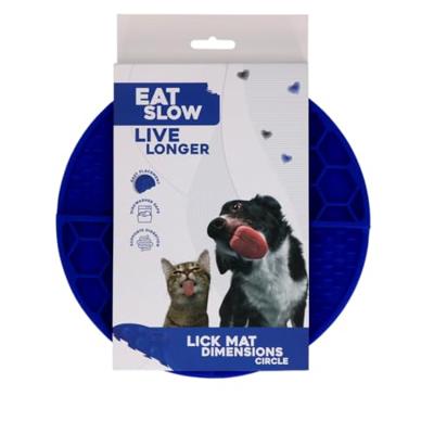 Eat Slow Live Longer Lick Mat Dimensions Circle Blauw