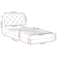 Bedframe met LED zonder matras fluweel blauw 80x200 cm - thumbnail