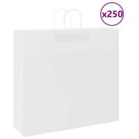 VidaXL Papieren zakken 250 st met hengsels 54x15x49 cm wit - thumbnail
