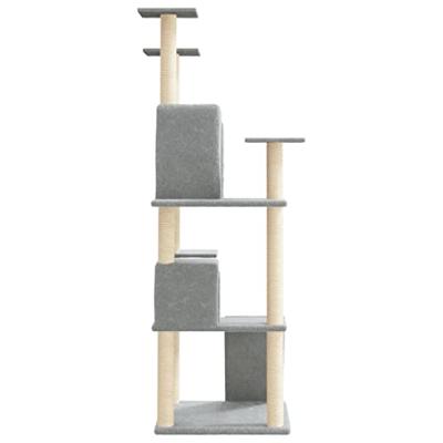 VidaXL Kattenmeubel met sisal krabpalen 153 cm lichtgrijs