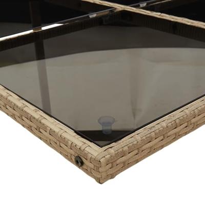 13-delige Tuinset met kussens poly rattan beige - thumbnail