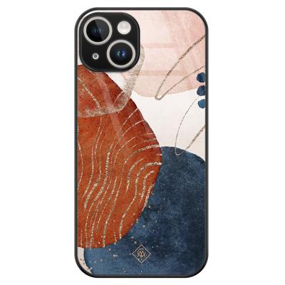 iPhone 14 glazen hardcase - Abstract terracotta iPhone 14 glazen hardcase - Abstract terracotta