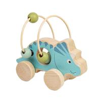 Bigjigs houten duwfiguur triceratops met kralenframe - thumbnail