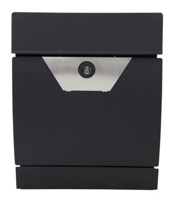 Brievenbus metaal mat zwart met slot