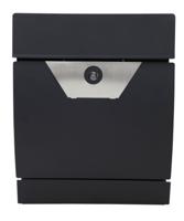 Brievenbus metaal mat zwart met slot - thumbnail