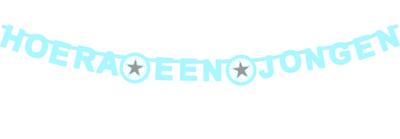 Letterslinger ''Hoera een jongen'' blauw