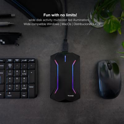 Harde schijf behuizingTooQ TQE-2599RGB Zwart 2,5"