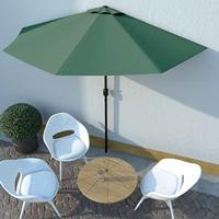 VidaXL Balkonparasol half met aluminium paal 300x155 cm groen - thumbnail