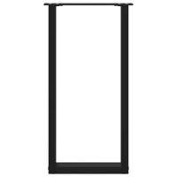 Console tafelpoten 2 st U-vormig 38x(72-73) cm staal zwart - thumbnail