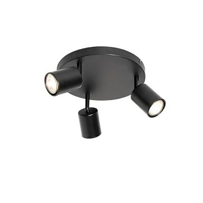 QAZQA Moderne plafondlamp zwart verstelbaar rond 3-lichts - Java