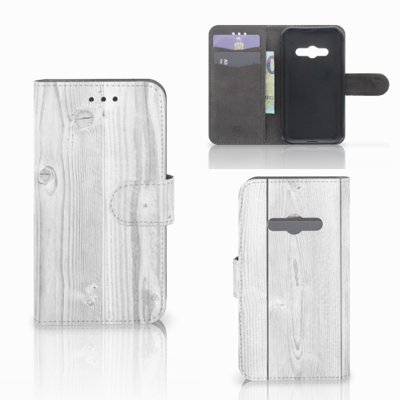 Samsung Galaxy Xcover 3 | Xcover 3 VE | Book Style Case | White Wood