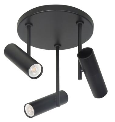Highlight Zwarte spotTrend 3-lichts rond - S7532.01