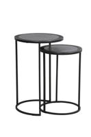 Light & Living Bijzettafel 'Talca' Set van 2 stuks, 35/40cm, kleur Antiek Lood - thumbnail