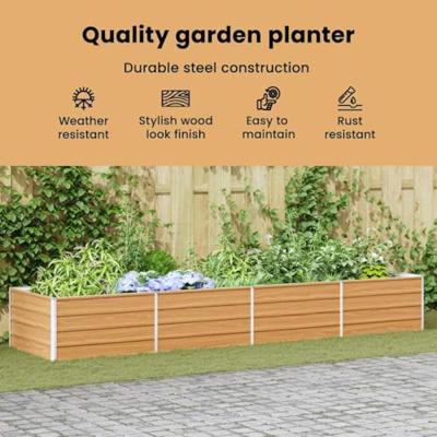 Verhoogde plantenbak Licht Bruin 320 x 80 x 77 cm Verhoogde plantenbak Licht Bruin 320 x 80 x 77 cm