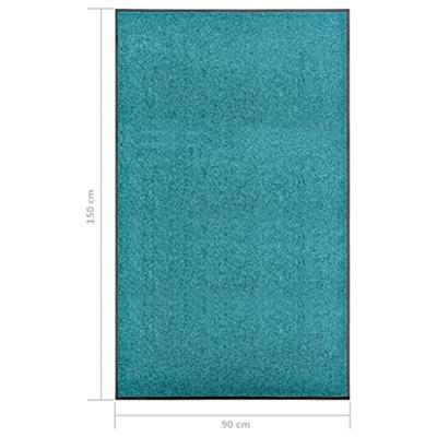 Deurmat wasbaar 90x150 cm cyaan - thumbnail