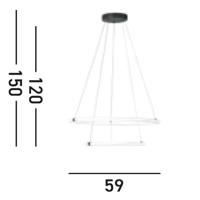 Searchlight HanglampRevolve vide 2-rings zwart - 40176-2BK - thumbnail