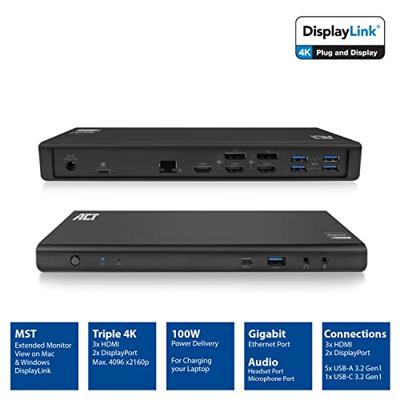 ACT AC7048 4K Triple HDMI docking