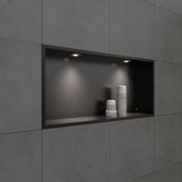 Inbouwnis BWS Alfie 30x60 cm Met LED Verlichting Mat Zwart Boss & Wessing - thumbnail