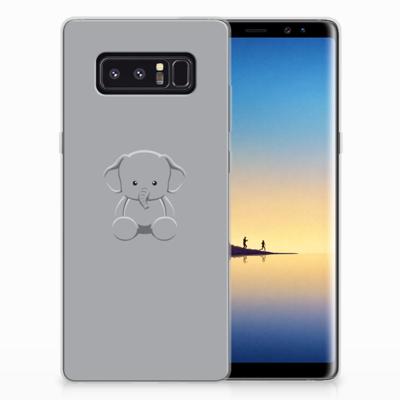 Samsung Galaxy Note 8 Telefoonhoesje met Naam Grijs Baby Olifant Samsung Galaxy Note 8 Telefoonhoesje met Naam Grijs Baby Olifant