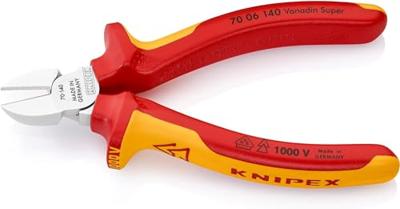 Knipex Zijsnijtang verchroomd ge‹soleerd met meer-componentengrepen, VDE-getest 140 mm - 7006140