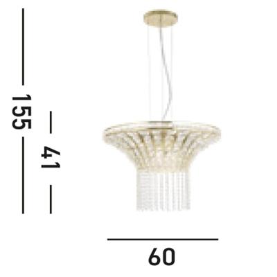Searchlight Ronde hanglampGemma goud - 68511-8SB
