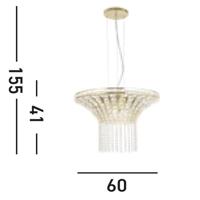 Searchlight Ronde hanglampGemma goud - 68511-8SB - thumbnail