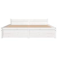 Bedframe massief hout wit 150x200 cm - thumbnail