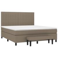 Boxspring met matras stof taupe 180x200 cm - thumbnail
